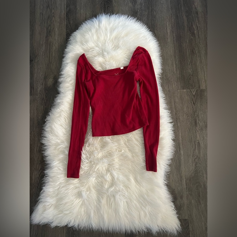 Red long sleeve top